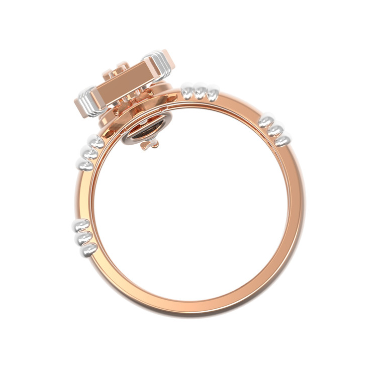 Кольцо из золота c ониксом и перламутром