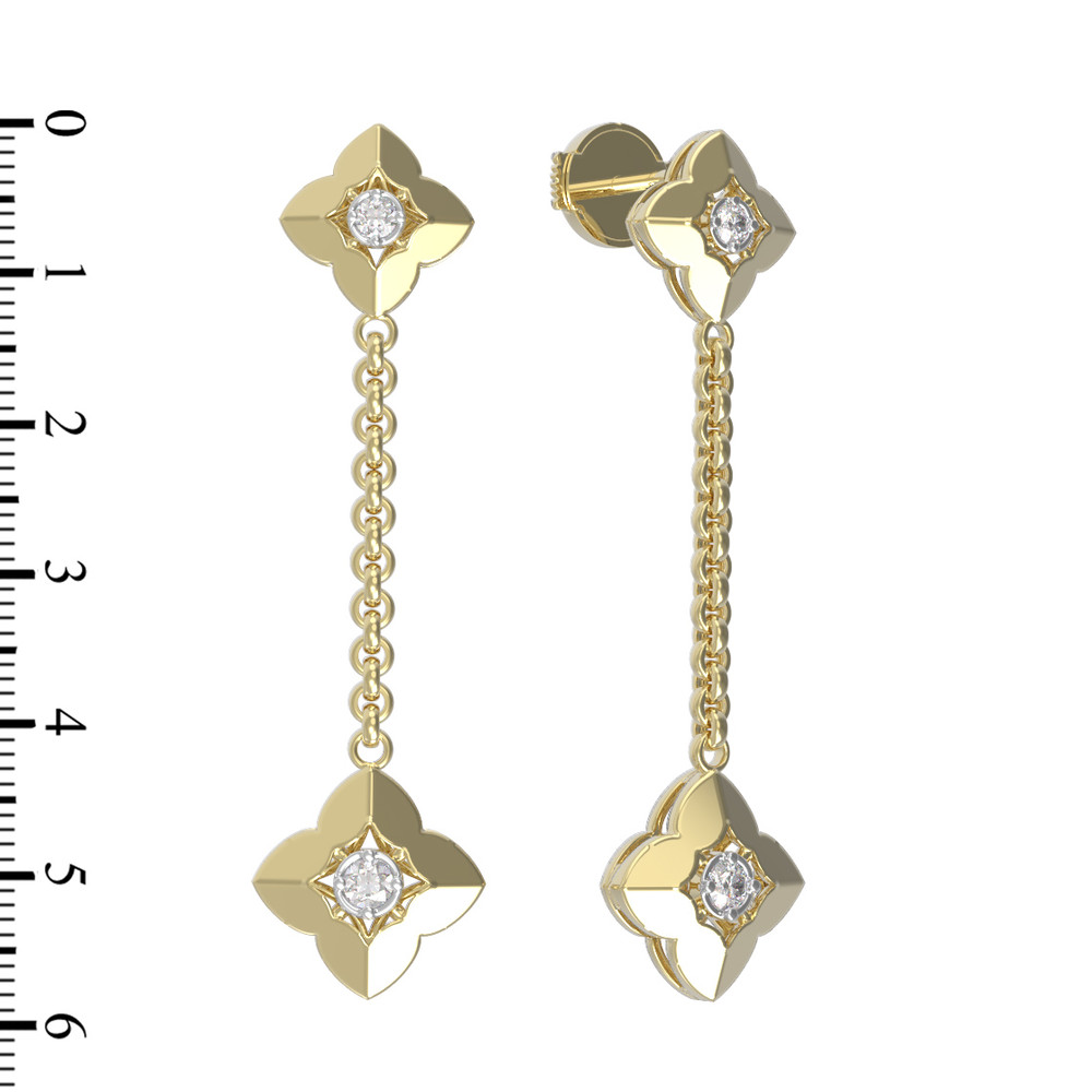 Серьги из лимонного золота c бриллиантами