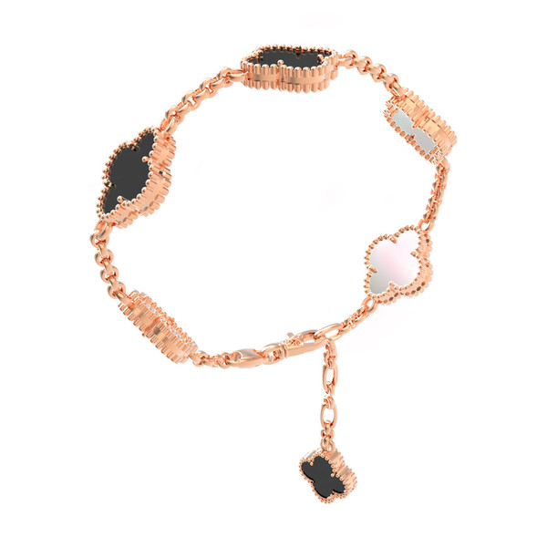 Браслет из золота c ониксом и перламутром