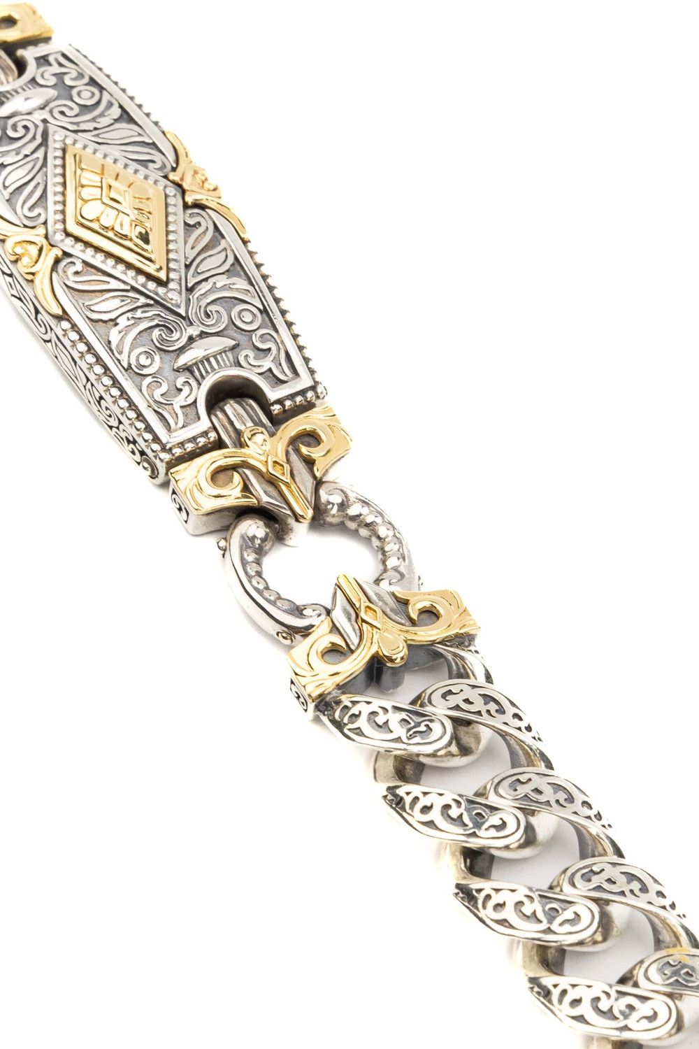 Браслет из серебра и золота c рубином