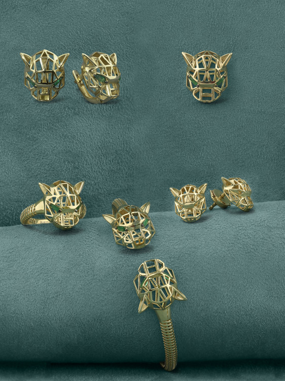 Серьги из лимонного золота c изумрудом