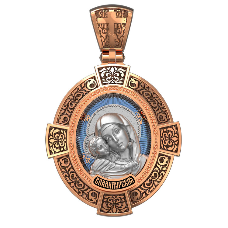 Образок из золота c эмаль