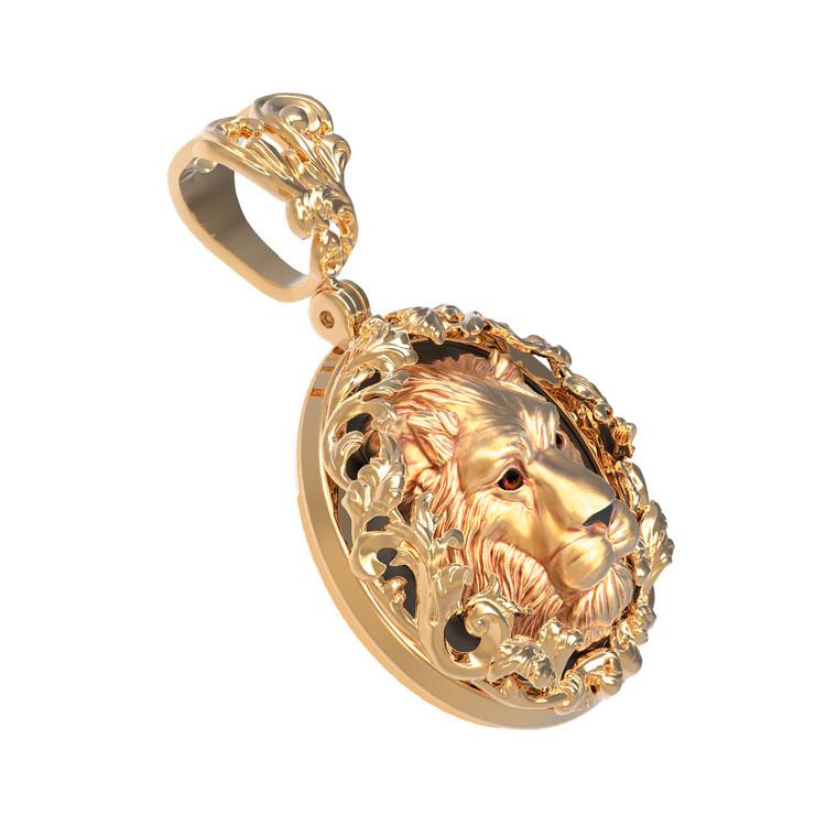 Подвеска из золота c эмаль и ониксом