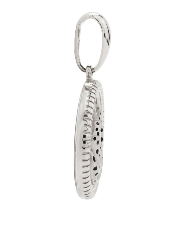 Подвеска из белого золота c эмаль