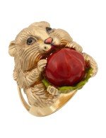 Кольцо из золота 585 пробы c эмалью