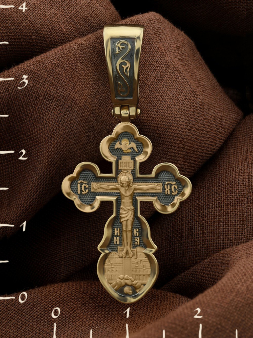 Крест из лимонного золота