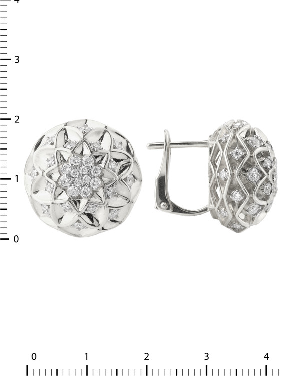 Серьги из белого золота c бриллиантами