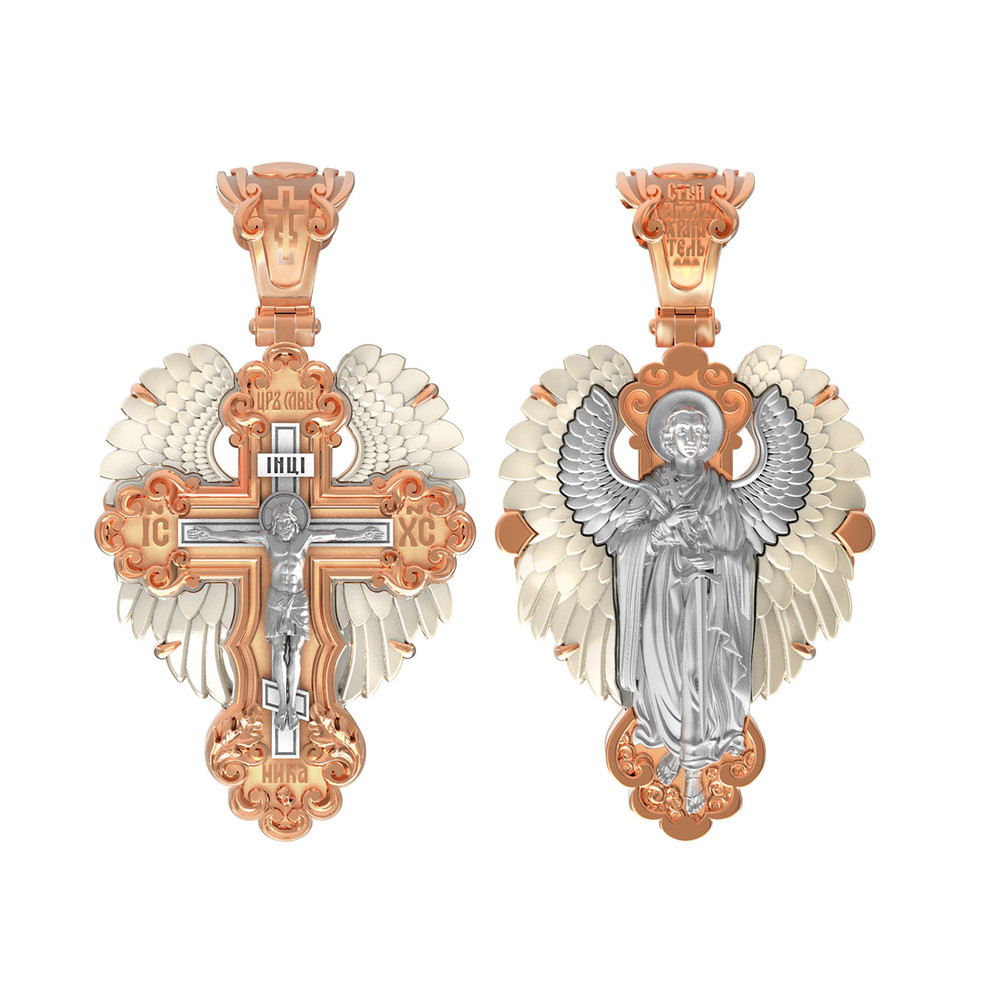 Крест из золота c перламутром