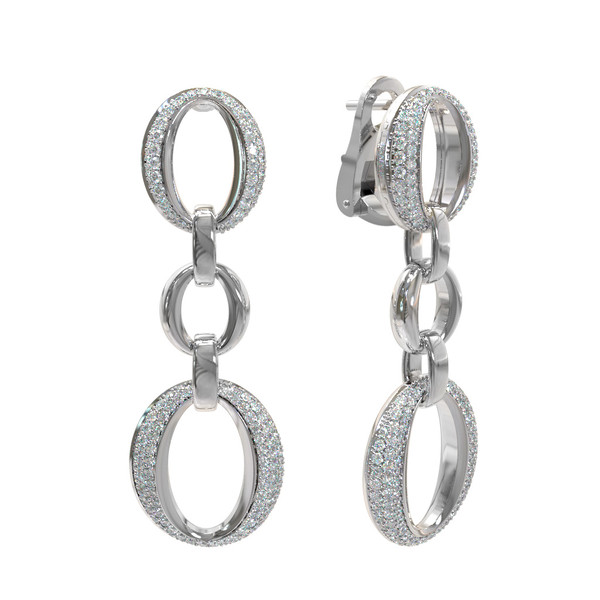 Серьги из белого золота c бриллиантами