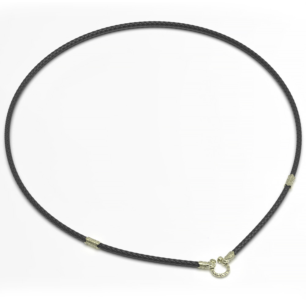 Шнурок кожаный из зелёного золота c кожаным шнурком