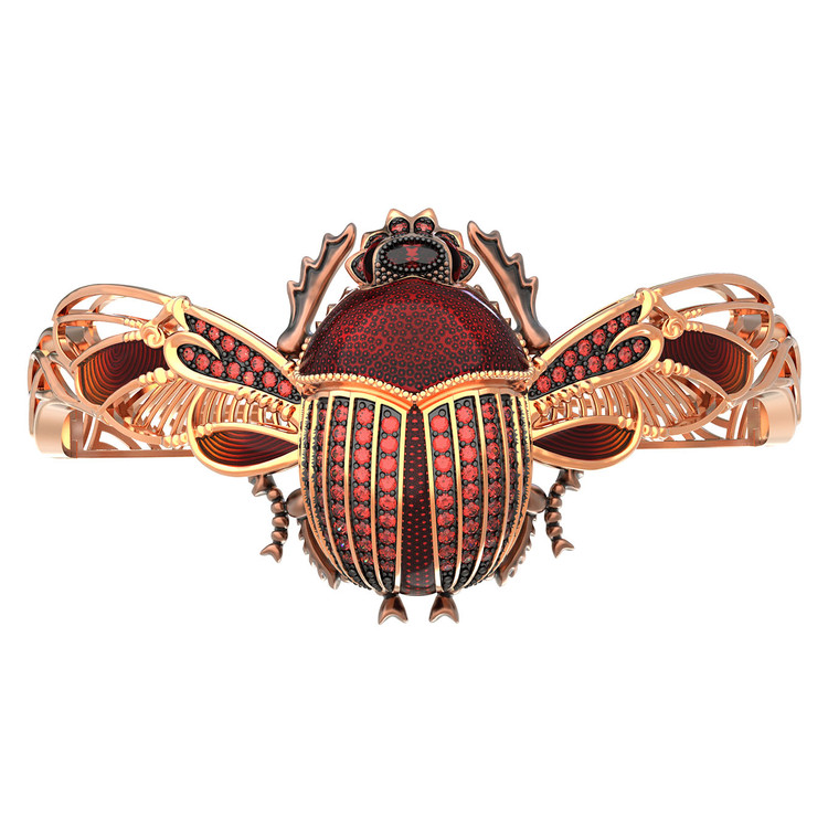 Браслет из золота c эмаль , фианитом, гранатом и эмалью