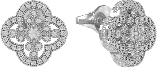 Серьги из белого золота c бриллиантами
