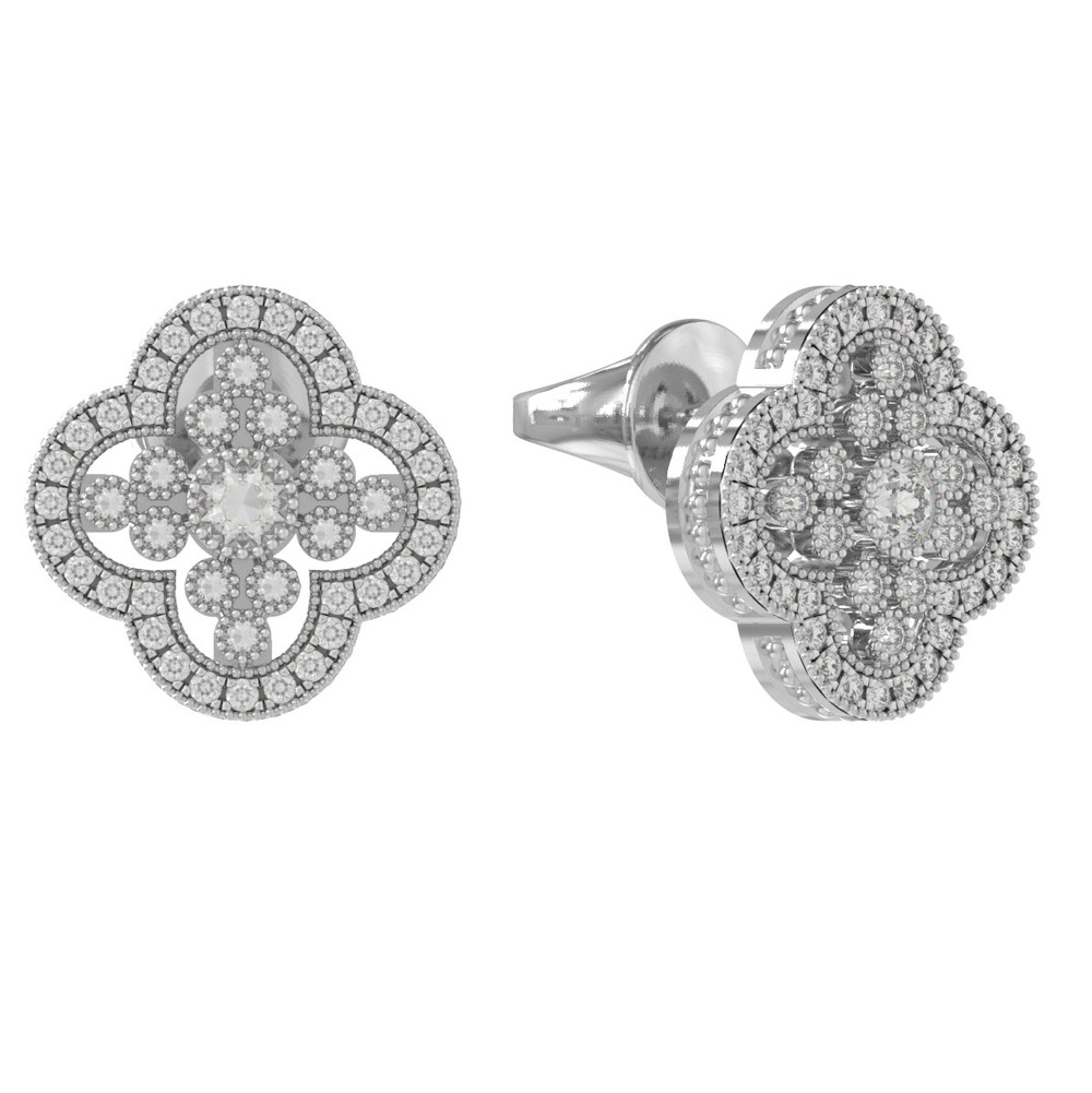 Серьги из белого золота c бриллиантами