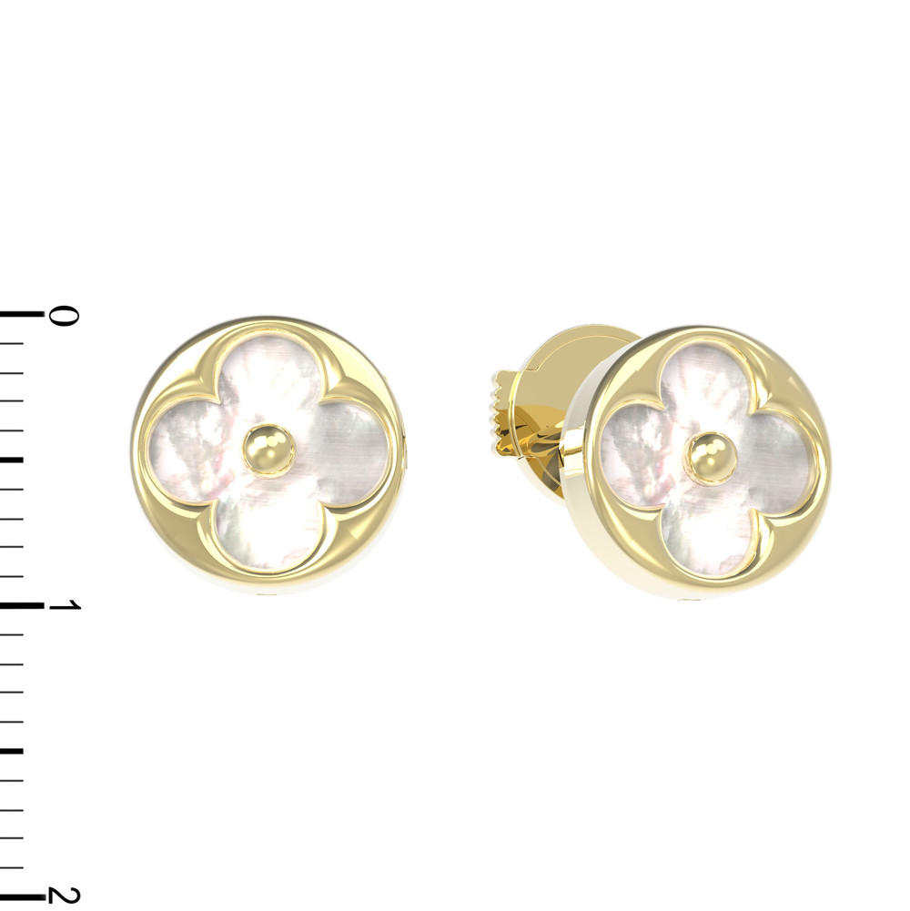 Серьги из лимонного золота c перламутром