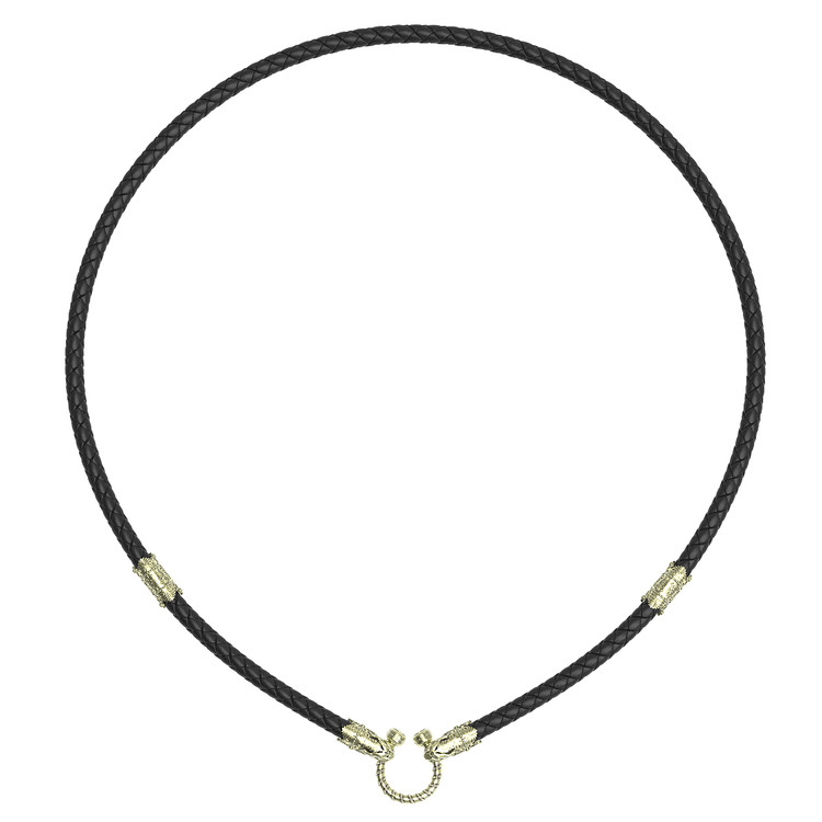 Гайтан из зелёного золота c кожаным шнурком