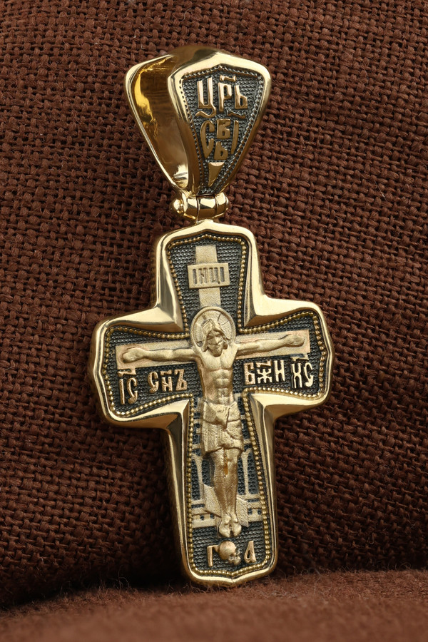 Крест из лимонного золота