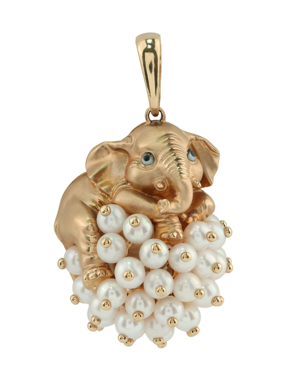 Подвеска из золота c эмаль и жемчугом