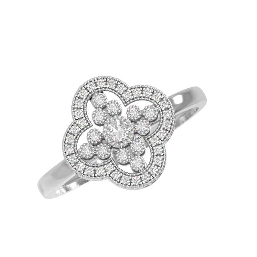 Кольцо из белого золота c бриллиантами