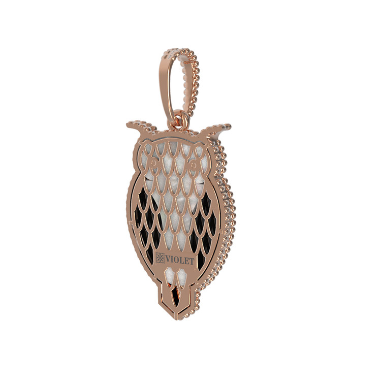 Подвеска из золота c эмалью, ониксом и перламутром