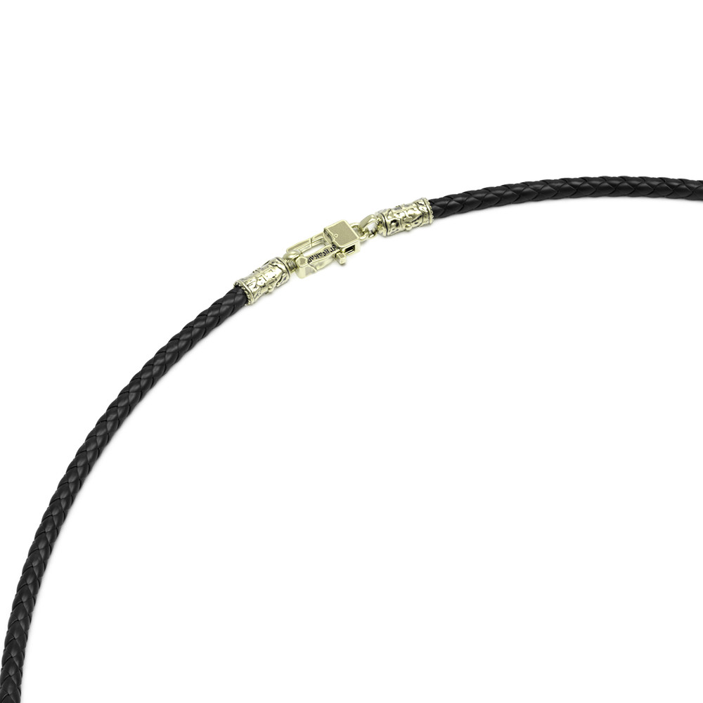 Гайтан из зелёного золота c кожаным шнурком