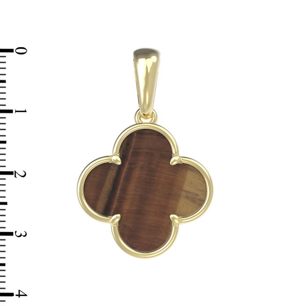 Подвеска из лимонного золота c тигровым глазом