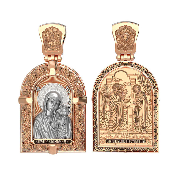 Образок из золота c эмаль