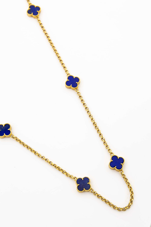 Колье из лимонного золота c лазуритом