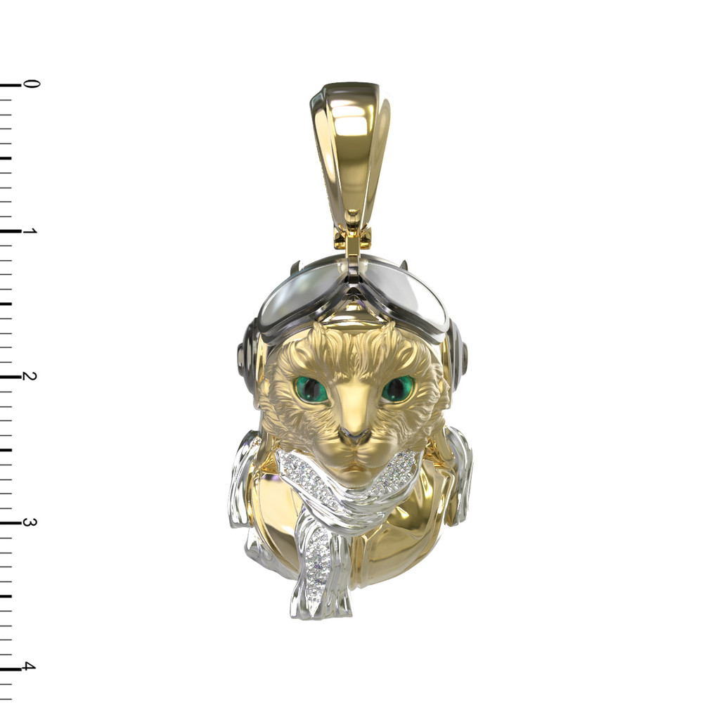 Подвеска из лимонного золота c эмаль , бриллиантами и рубином