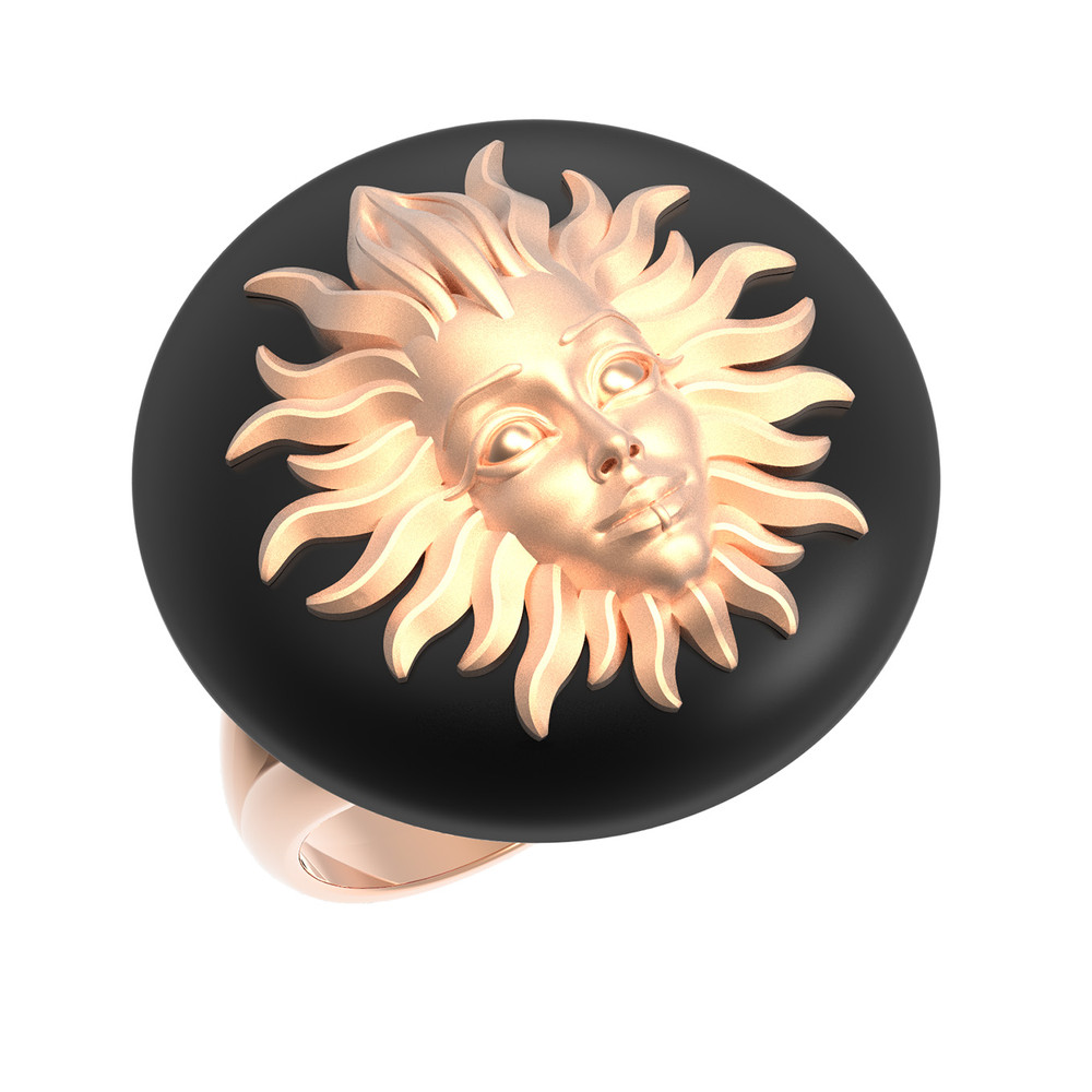 Кольцо из золота c ониксом