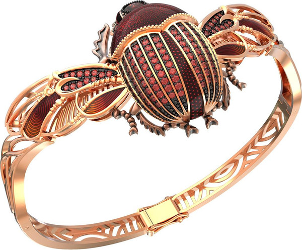 Браслет из золота c эмаль , фианитом, гранатом и эмалью