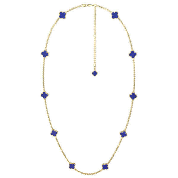 Колье из лимонного золота c лазуритом