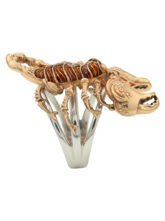 Кольцо из золота c эмаль