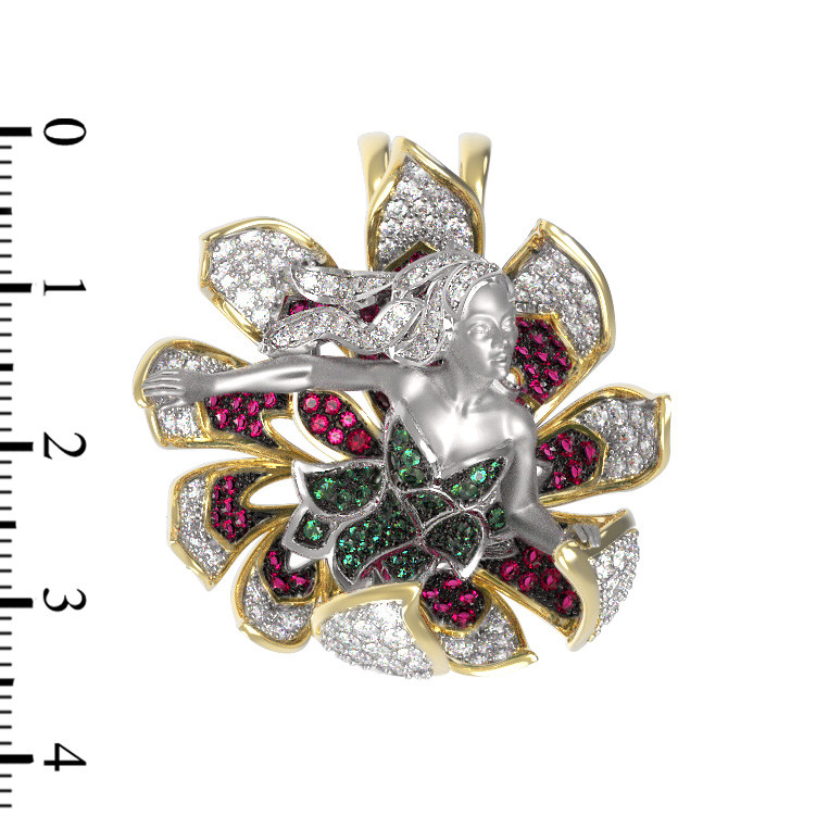 Подвеска из лимонного золота c фианитом