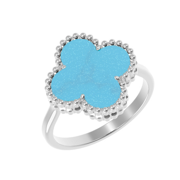 Кольцо из белого золота c бирюзой