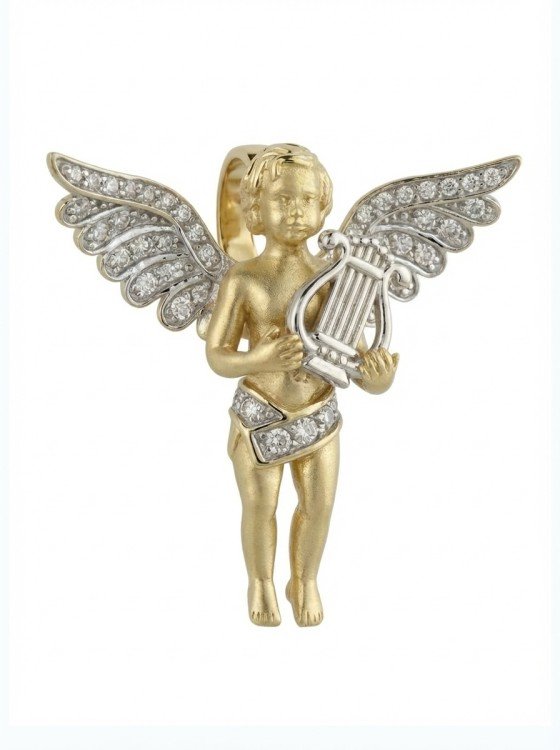 Подвеска из лимонного золота c фианитом