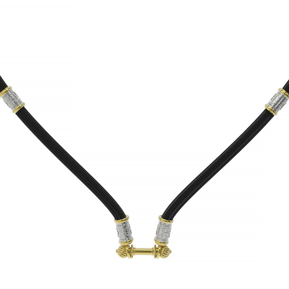 Шнурок шёлковый из лимонного золота c шёлковым шнурком