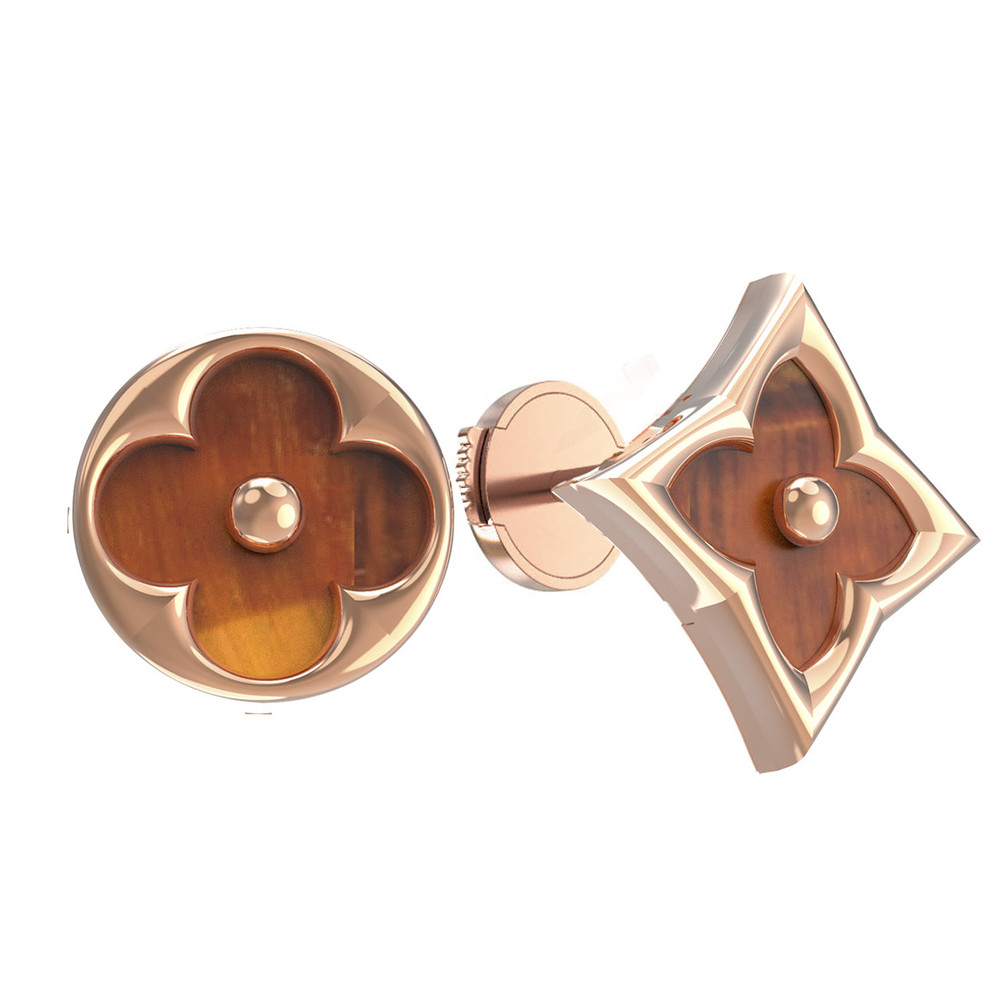 Серьги из золота c тигровым глазом